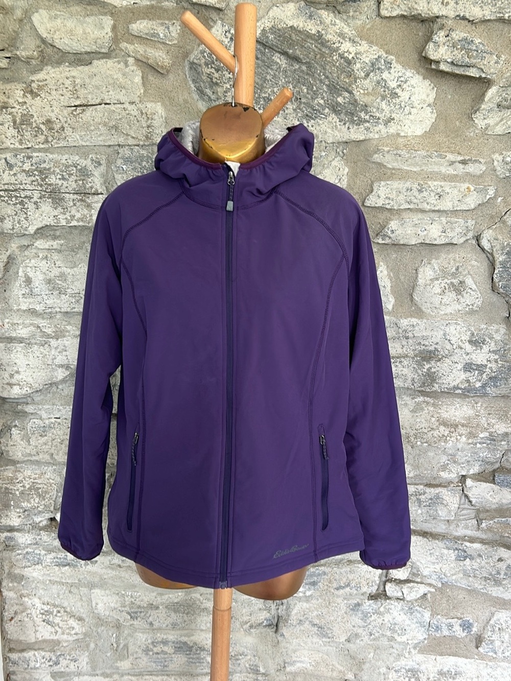 Eddie Bauer Purple Hooded Softshell Jacket